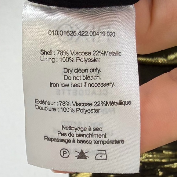 Rixo Strapless Claudette Mermaid Drop Waist Metallic Dress Gold Black 3XL - Picture 10 of 16